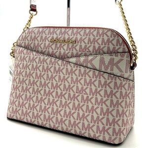 Michael Kors Medium Dome Jet Set Travel Xbody Bag Cherry Multi